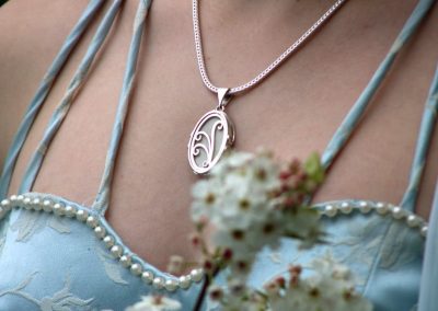 Beautiful handmade necklace by Aramaya using re-purposed ivory from piano keys